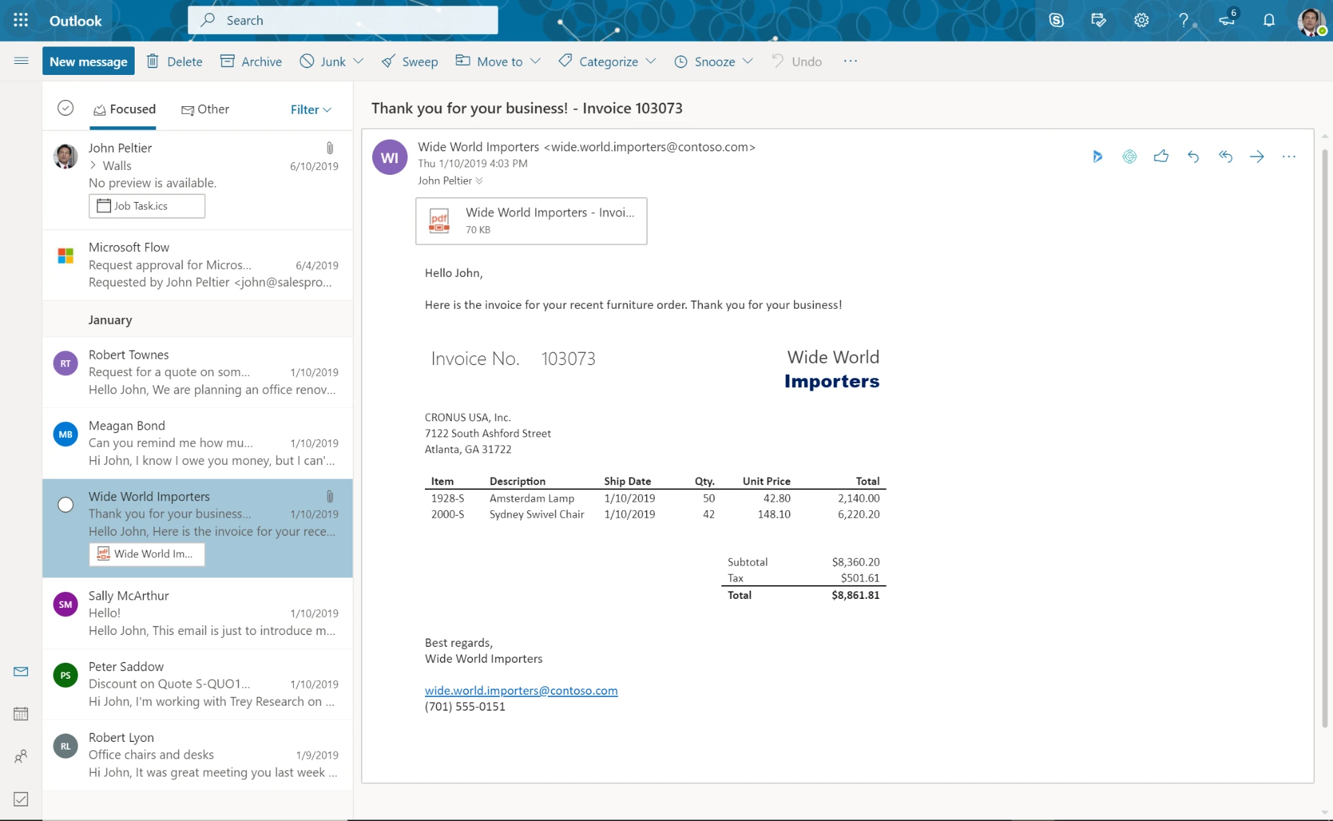 Improved communication with Outlook integration screenshot 1